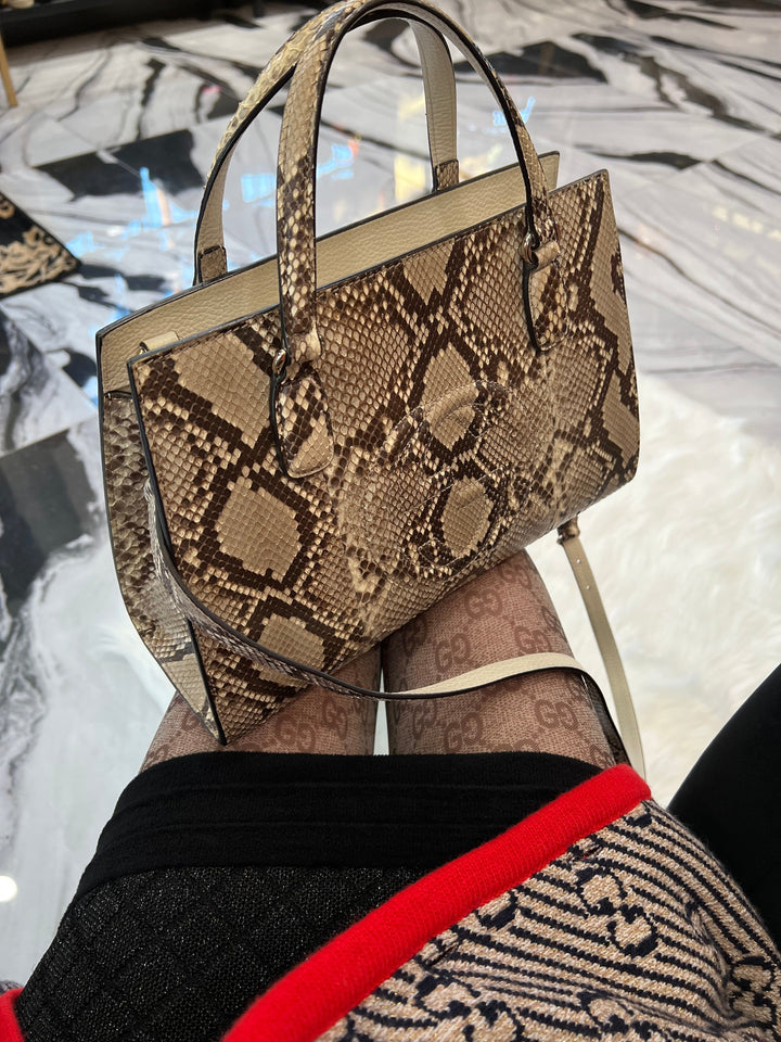Gucci MEDIUM PYTHON TOTE