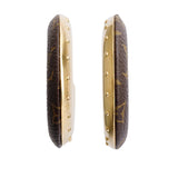 Louis Vuitton Monogram Canvas Gold Tone Wild V Hoop Earrings