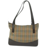 Luxury Burberry Nova Check Tote Bag Canvas Beige Auth 66489