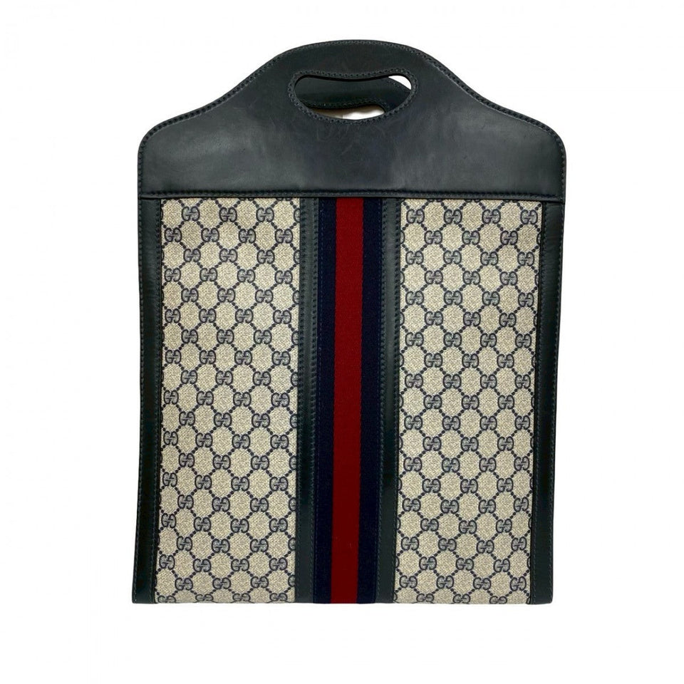 Gucci Handbag leather Navy Sherry line