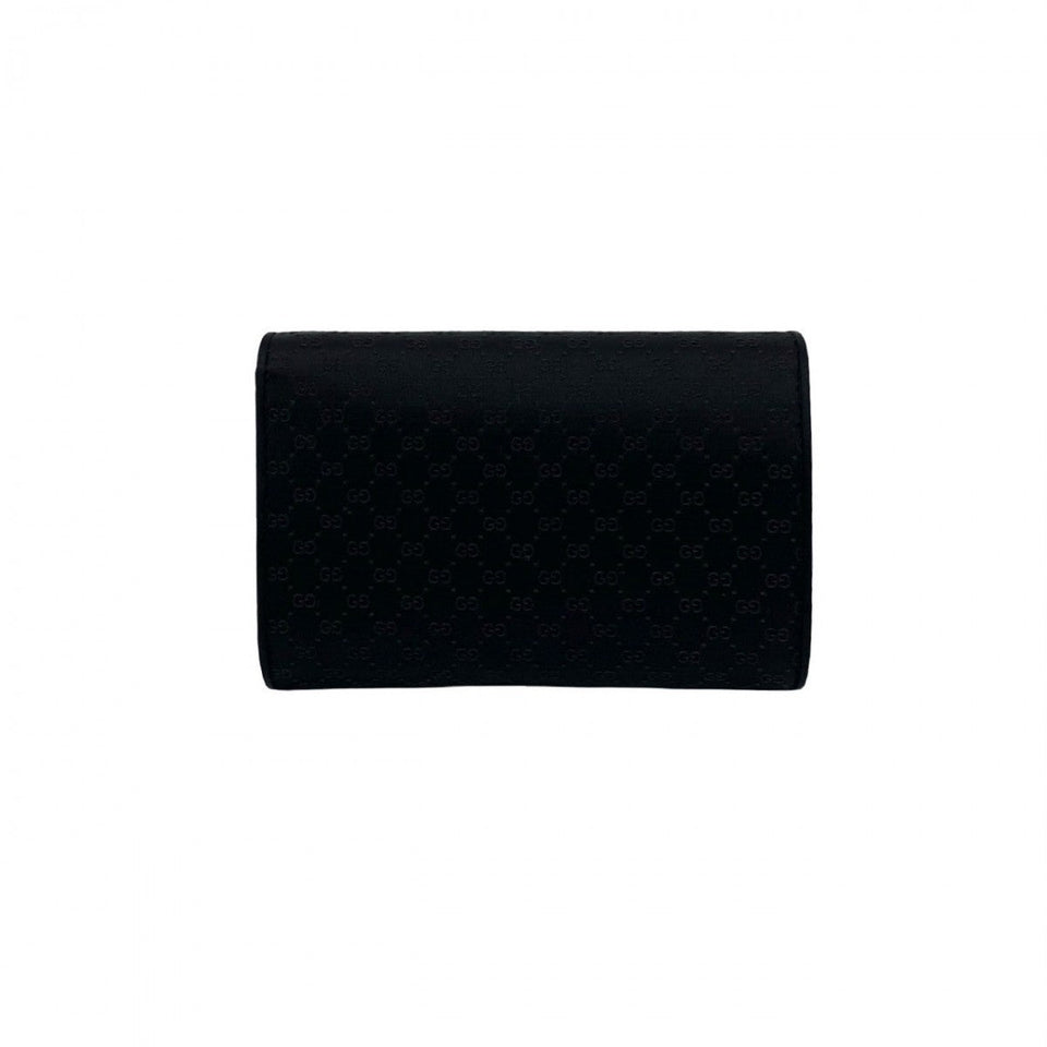 Gucci Shoulder Bag Satin black ChainShoulder