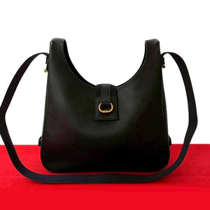 Hermes Shoulder Bag leather black Sako