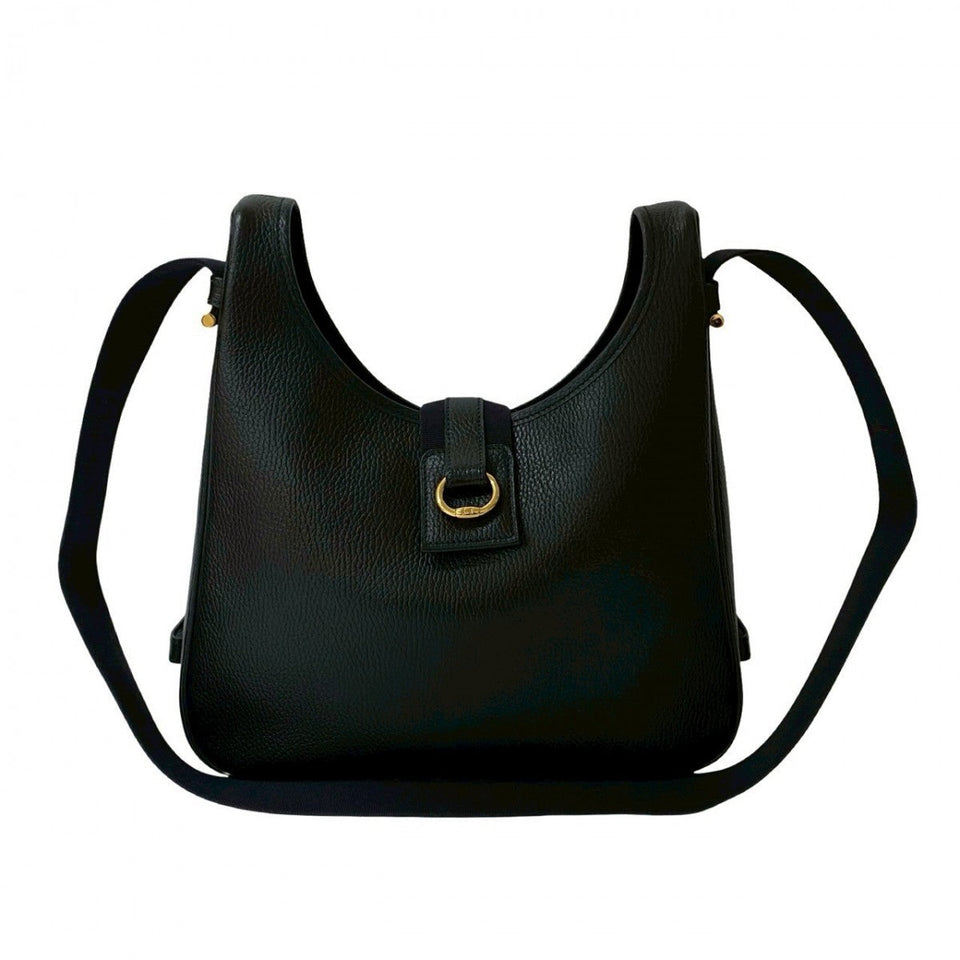 Hermes Shoulder Bag leather black Sako