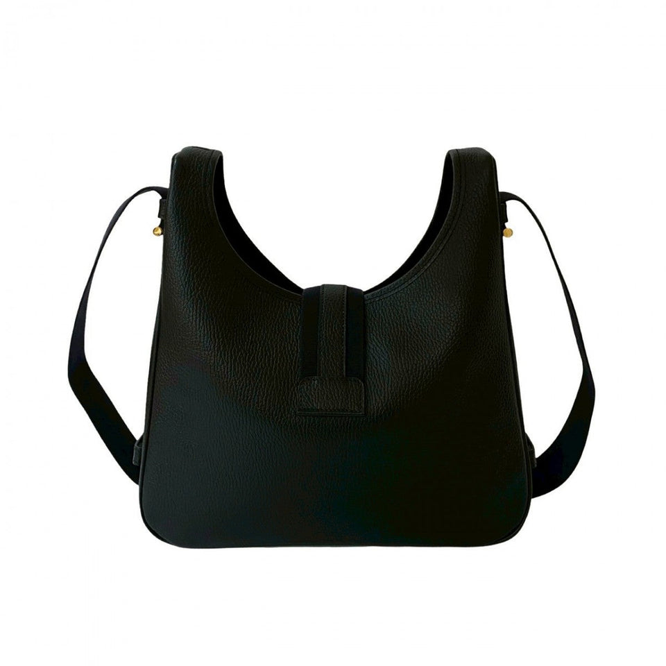 Hermes Shoulder Bag leather black Sako