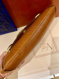 Gucci Horsebit Chain Shoulder Bag Large Tan Brown Leather