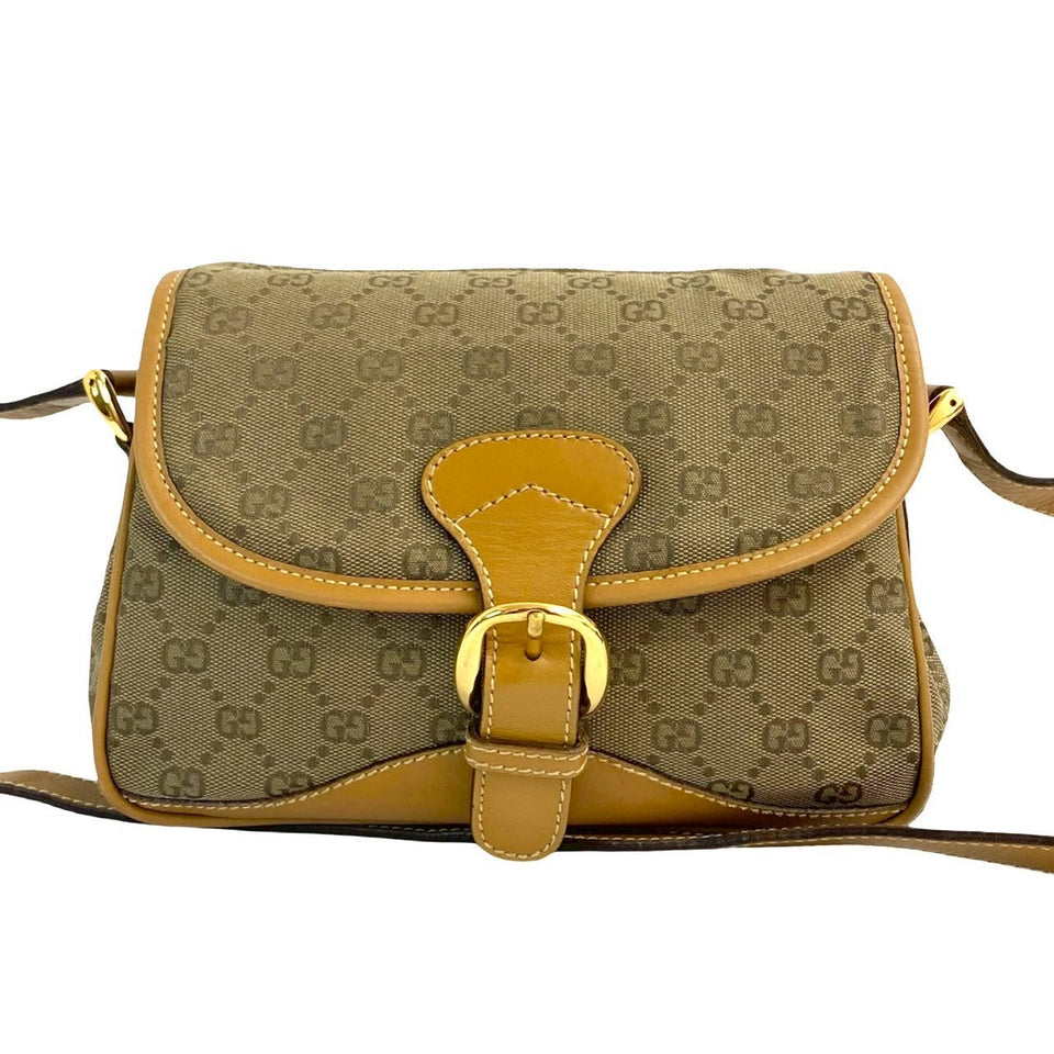 Gucci Shoulder Bag canvas Brown
