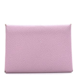 Hermes Epsom Calvi Duo Card Case Mauve Sylvestre