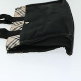 Luxury BurberrySs Nova Check Hand Bag Canvas Beige Black Auth 67106
