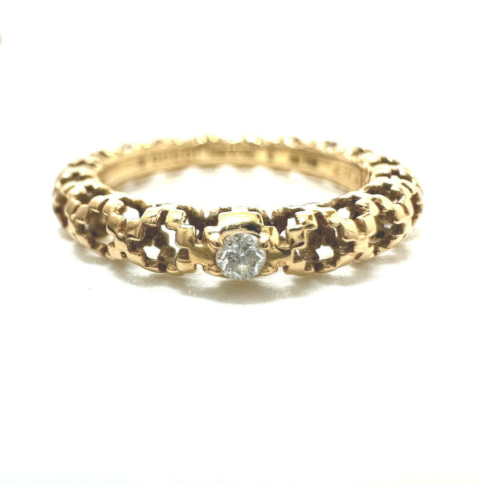 Gucci Ring 18K Pink Gold gold 1P diamond Women 8