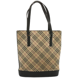 Luxury Burberry Nova Check Shoulder Bag Canvas Beige Auth 67237