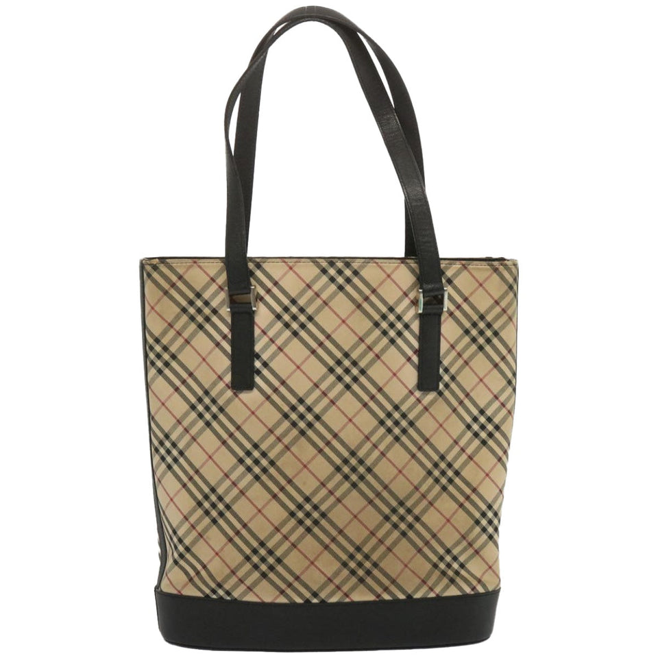 Luxury Burberry Nova Check Shoulder Bag Canvas Beige Auth 67237