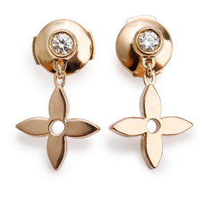 Louis Vuitton 18k Rose Gold & Diamond Idylle Blossom Stud Earrings
