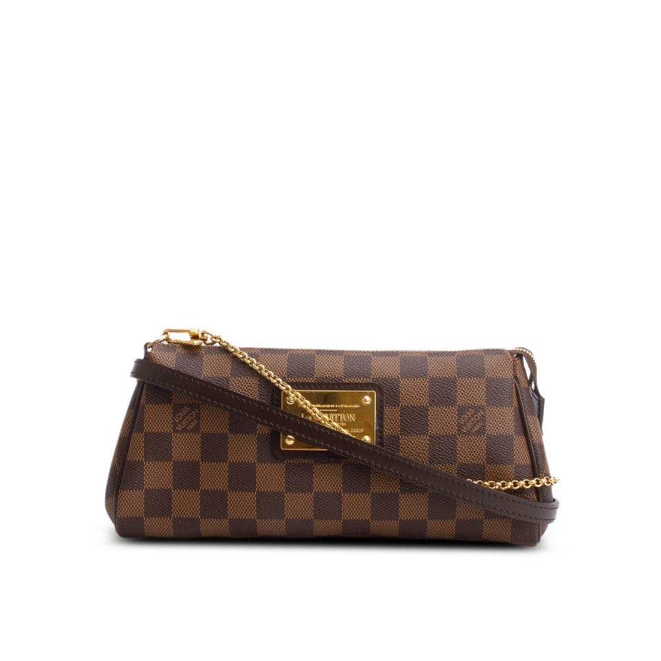 Louis Vuitton Damier Ebene Eva Clutch w/ Box & Straps