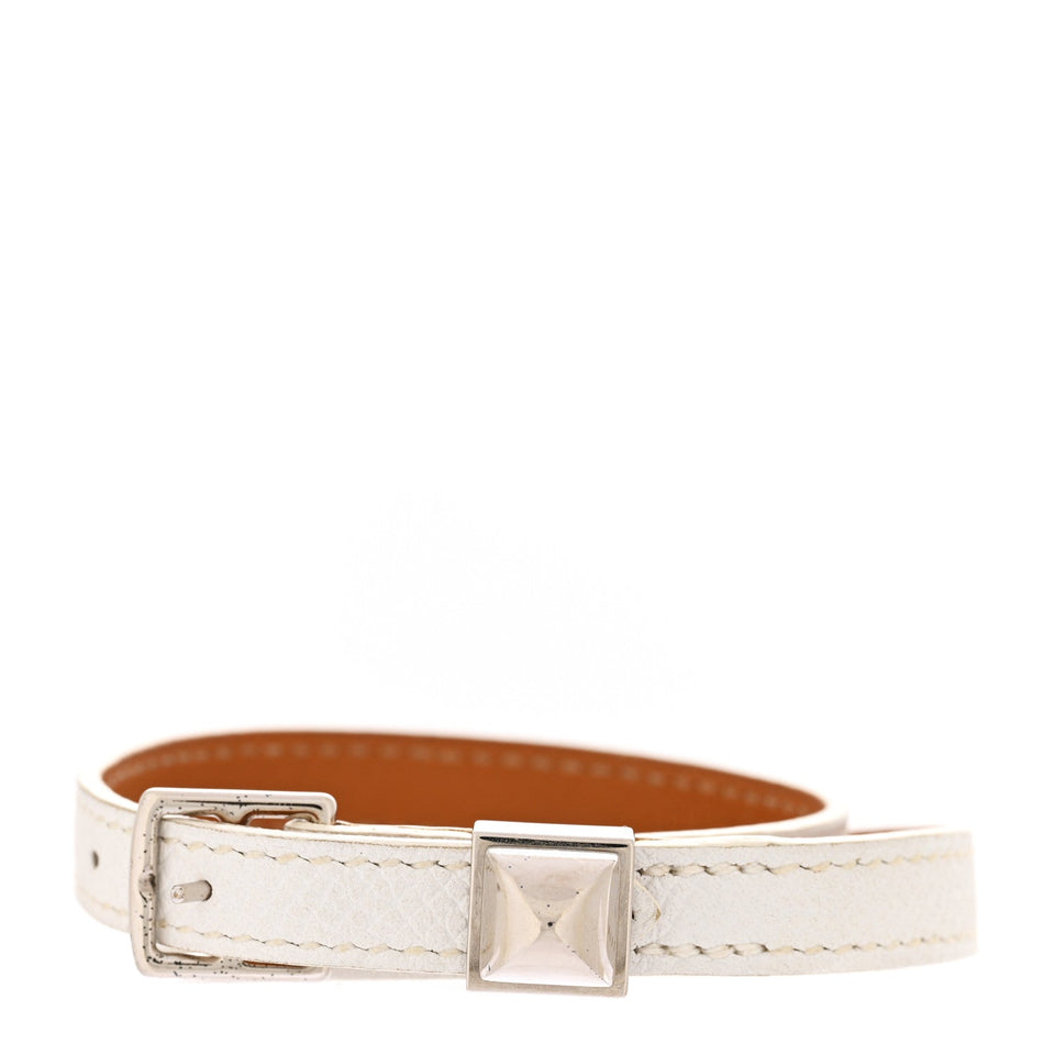 Hermes Epsom Cab Double Tour Bracelet S White