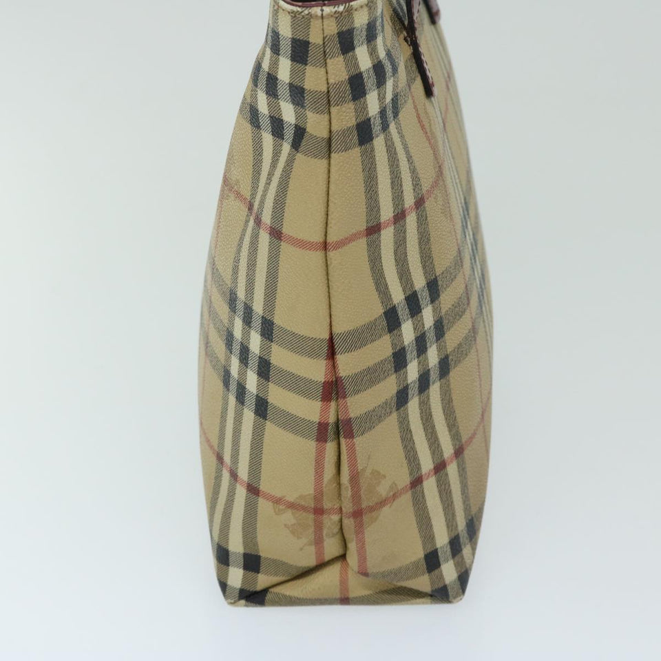 Luxury Burberry Nova Check Tote Bag PVC Beige Auth 67654