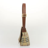 Luxury Burberry Nova Check Shoulder Bag PVC Beige Auth 67744
