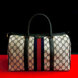 Gucci Handbag leather Navy Sherry line