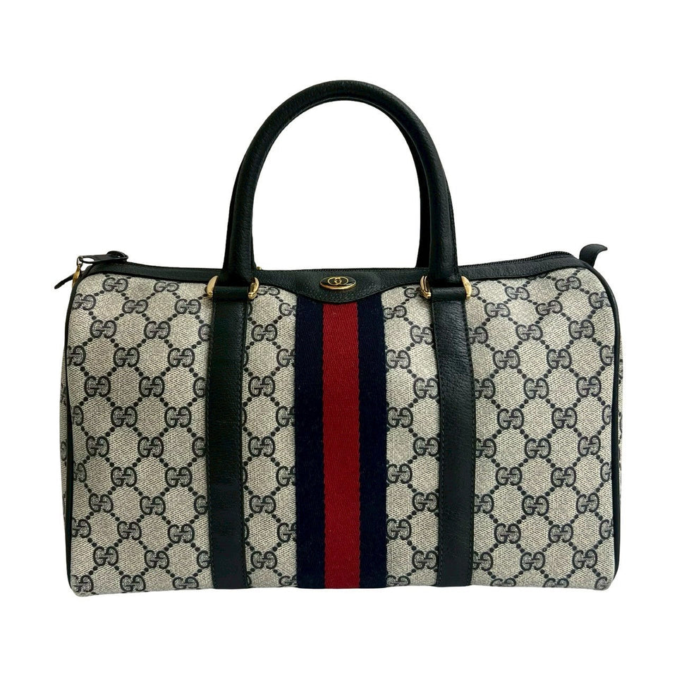 Gucci Handbag leather Navy Sherry line