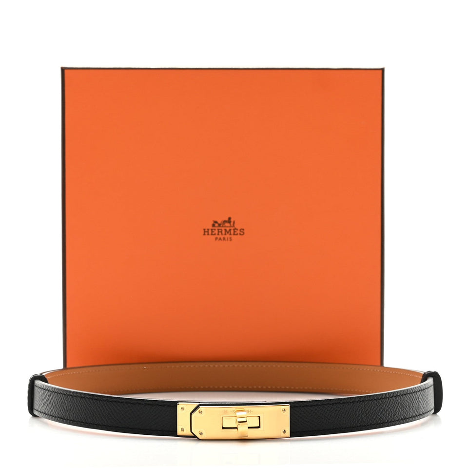 Hermes Epsom Kelly Belt Black