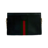Gucci Shoulder Bag leather black Sherry line Ofidia