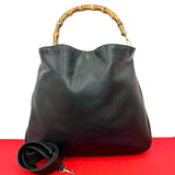 Gucci Handbag leather black Bamboo