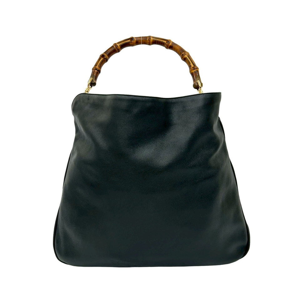 Gucci Handbag leather black Bamboo