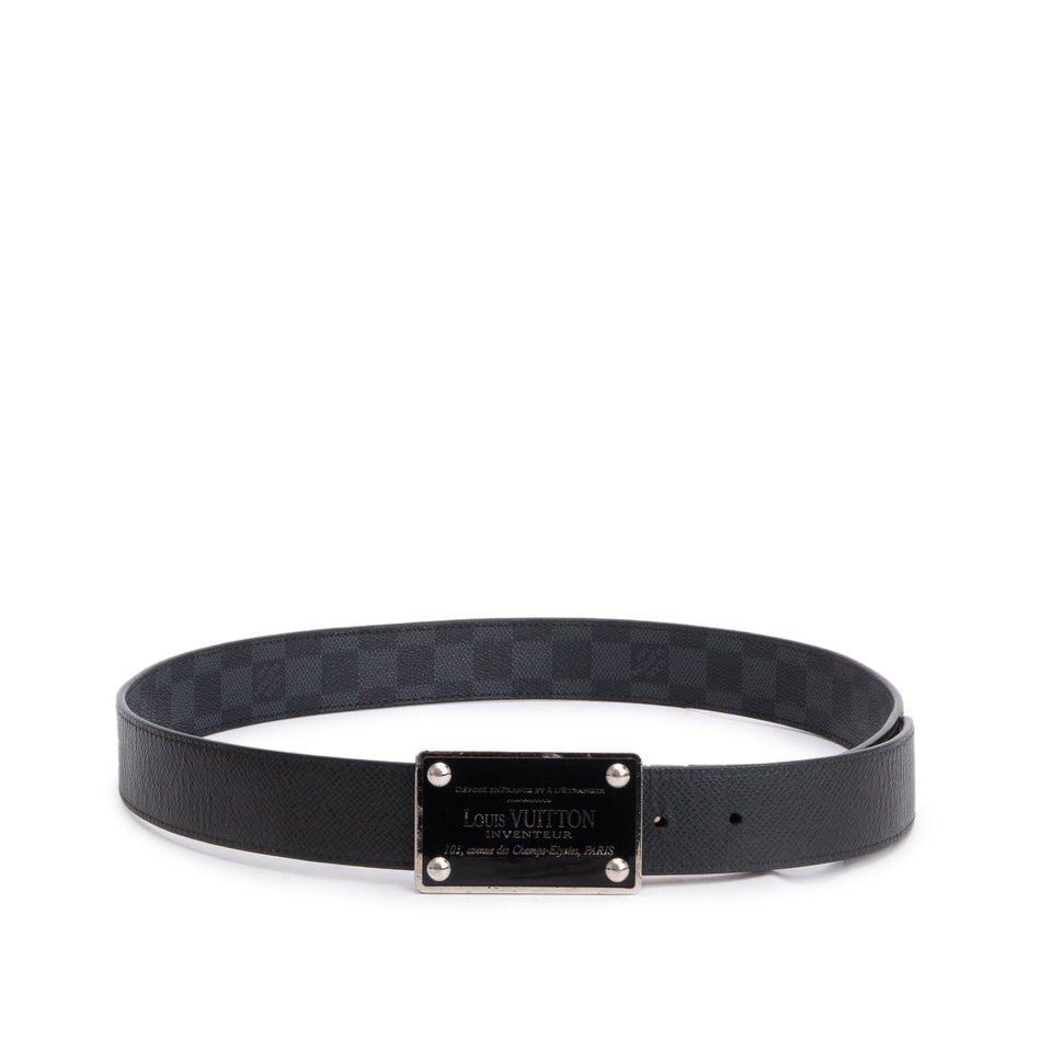 Louis Vuitton Damier Graphite LV Inventeur Reversible Belt 95 38