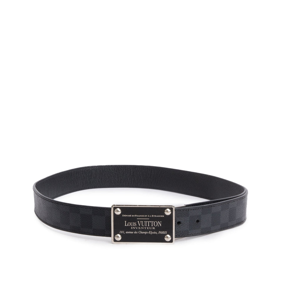 Louis Vuitton Damier Graphite LV Inventeur Reversible Belt 95 38