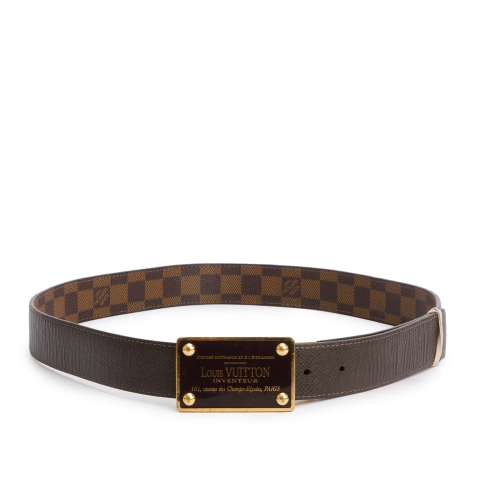 Louis Vuitton Damier Ebene LV Inventeur Reversible Belt 95 38