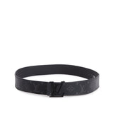 Louis Vuitton Matte Black Calfskin Monogram Eclipse LV Initials Belt 100 40