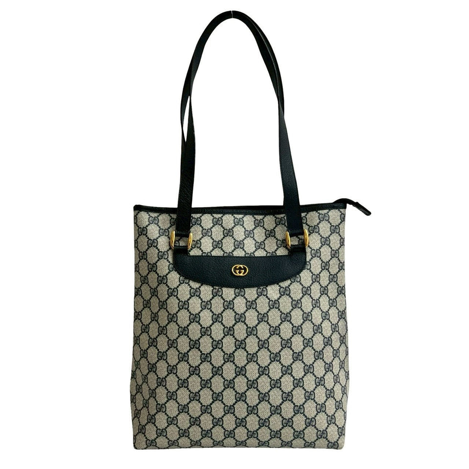 Gucci Tote Bag leather Navy