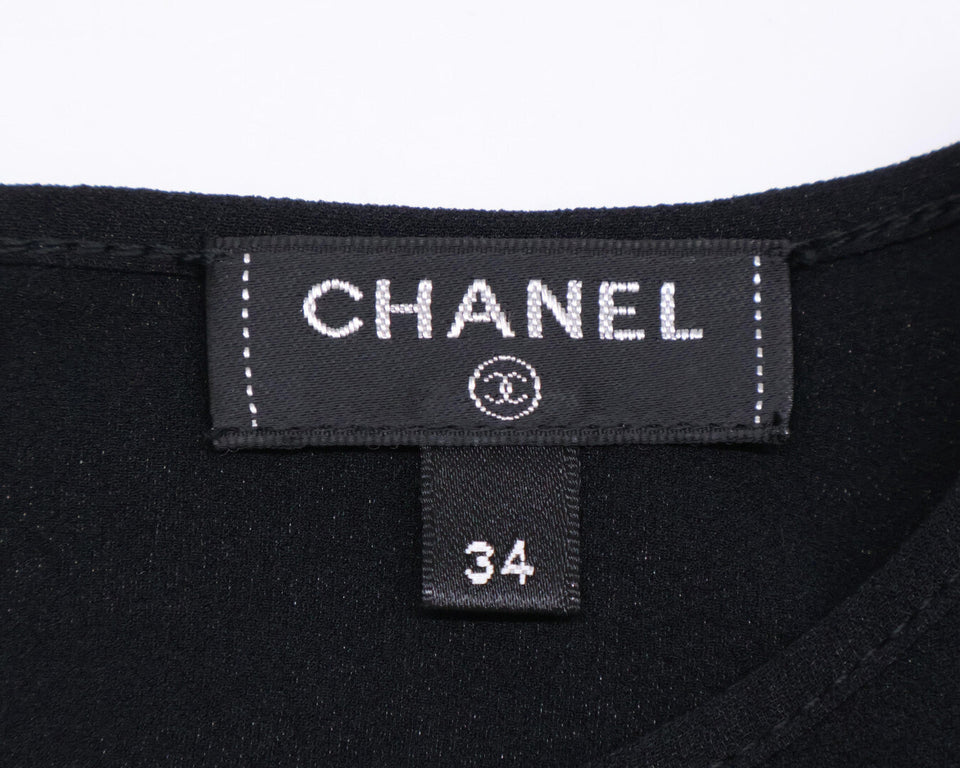 Chanel Camellia & Icon Pearl Silk T-shirt