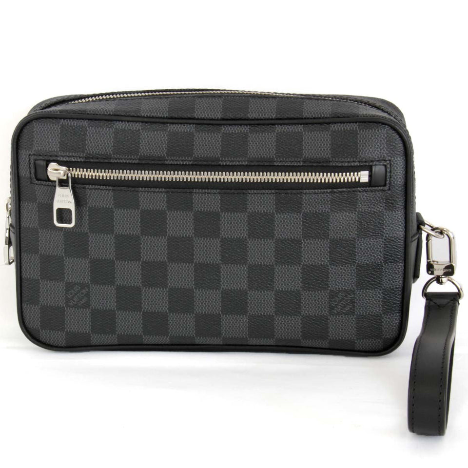 Louis Vuitton Pochette Kasai Clutch Bag Damier Graphite Canvas