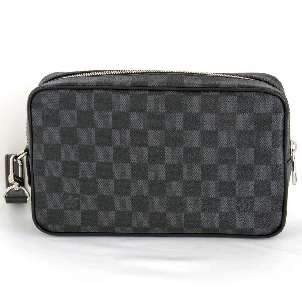 Louis Vuitton Pochette Kasai Clutch Bag Damier Graphite Canvas