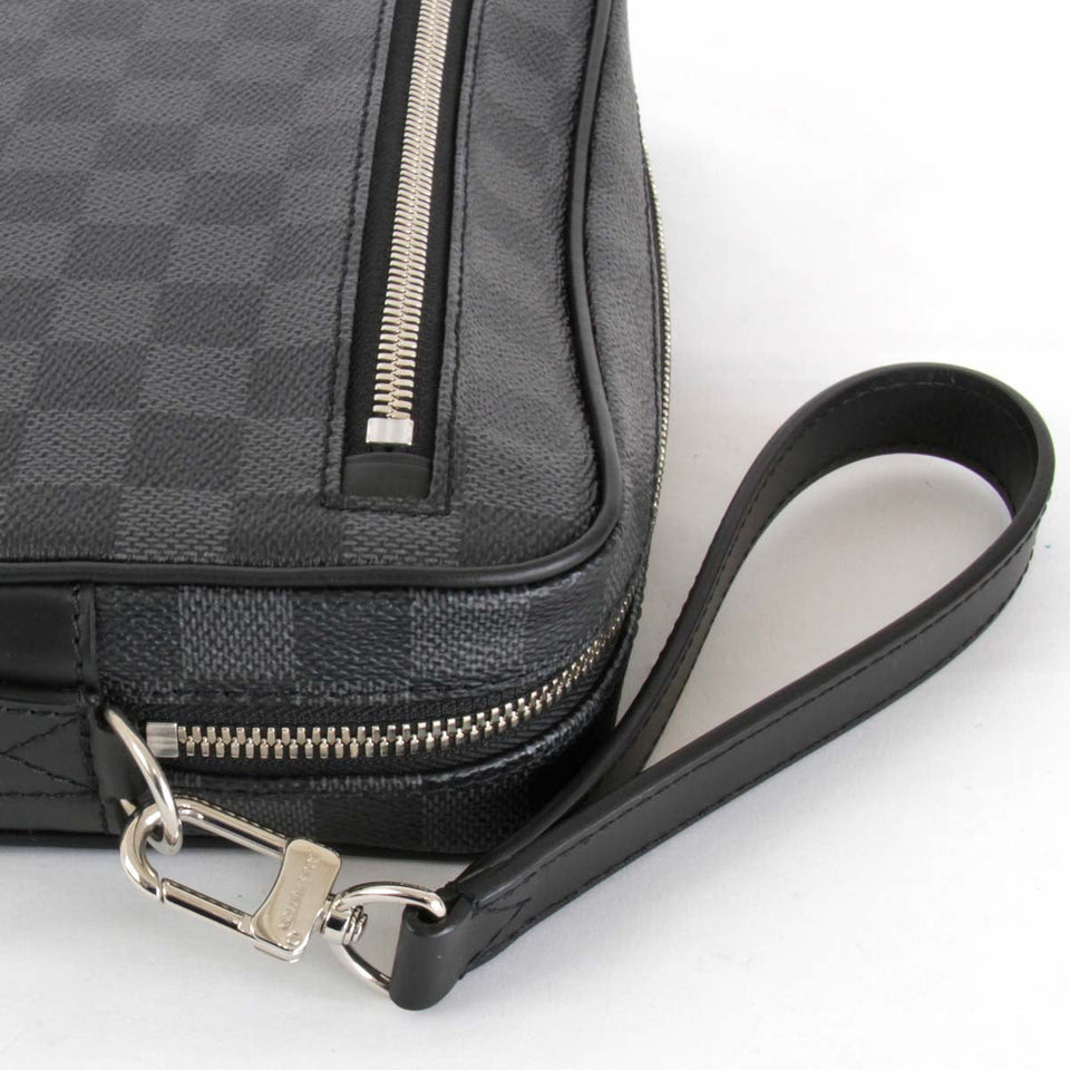 Louis Vuitton Pochette Kasai Clutch Bag Damier Graphite Canvas