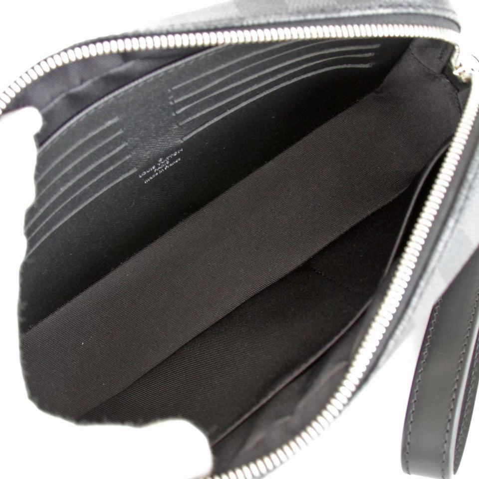 Louis Vuitton Pochette Kasai Clutch Bag Damier Graphite Canvas