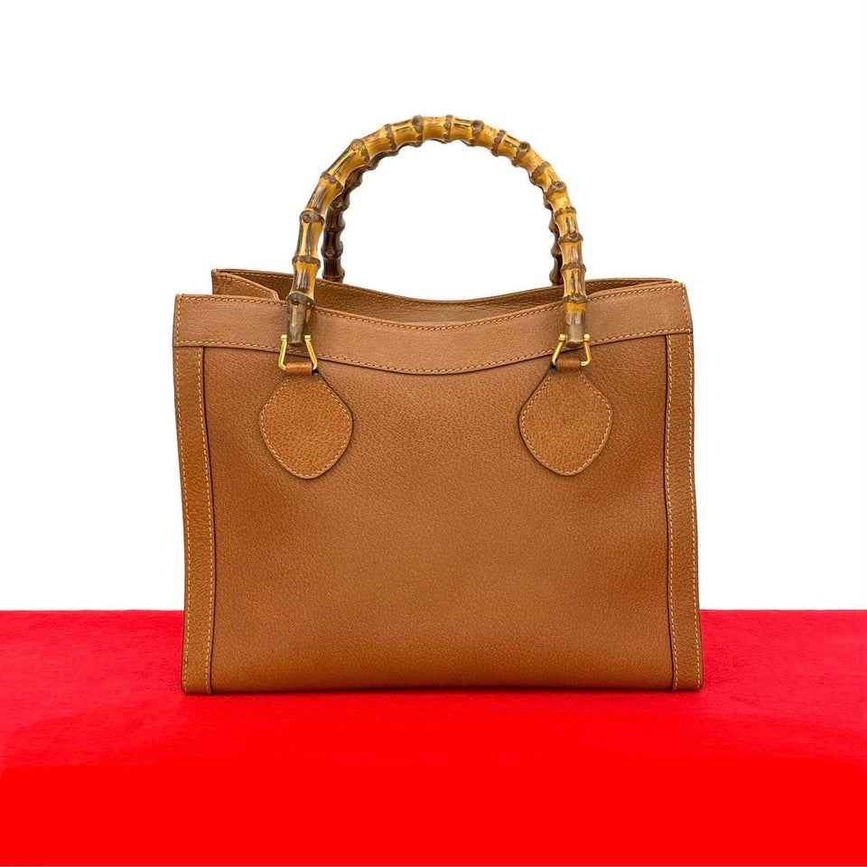 Gucci Handbag leather Brown Bamboo