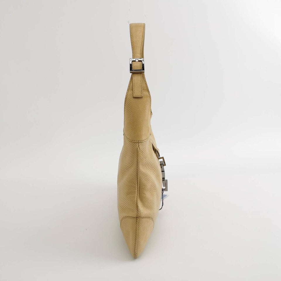 Gucci Jackie Vintage Yellow Gold Exotic Lizard-skin Leather Shoulder Bag