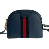 Gucci Shoulder Bag leather Navy Sherry line Ofidia