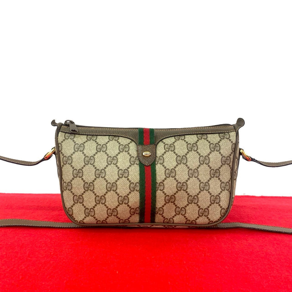 Gucci Shoulder Bag leather Brown Sherry line