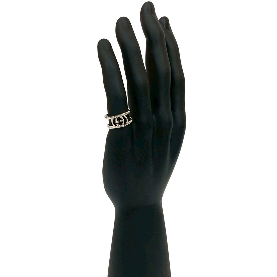 Gucci Ring Silver925 Silver Interlocking G Open Hand 17