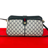 Gucci Shoulder Bag leather Navy Sherry line