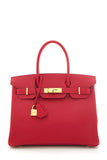 HermesRouge Casaque Epsom Leather Birkin 30 CM