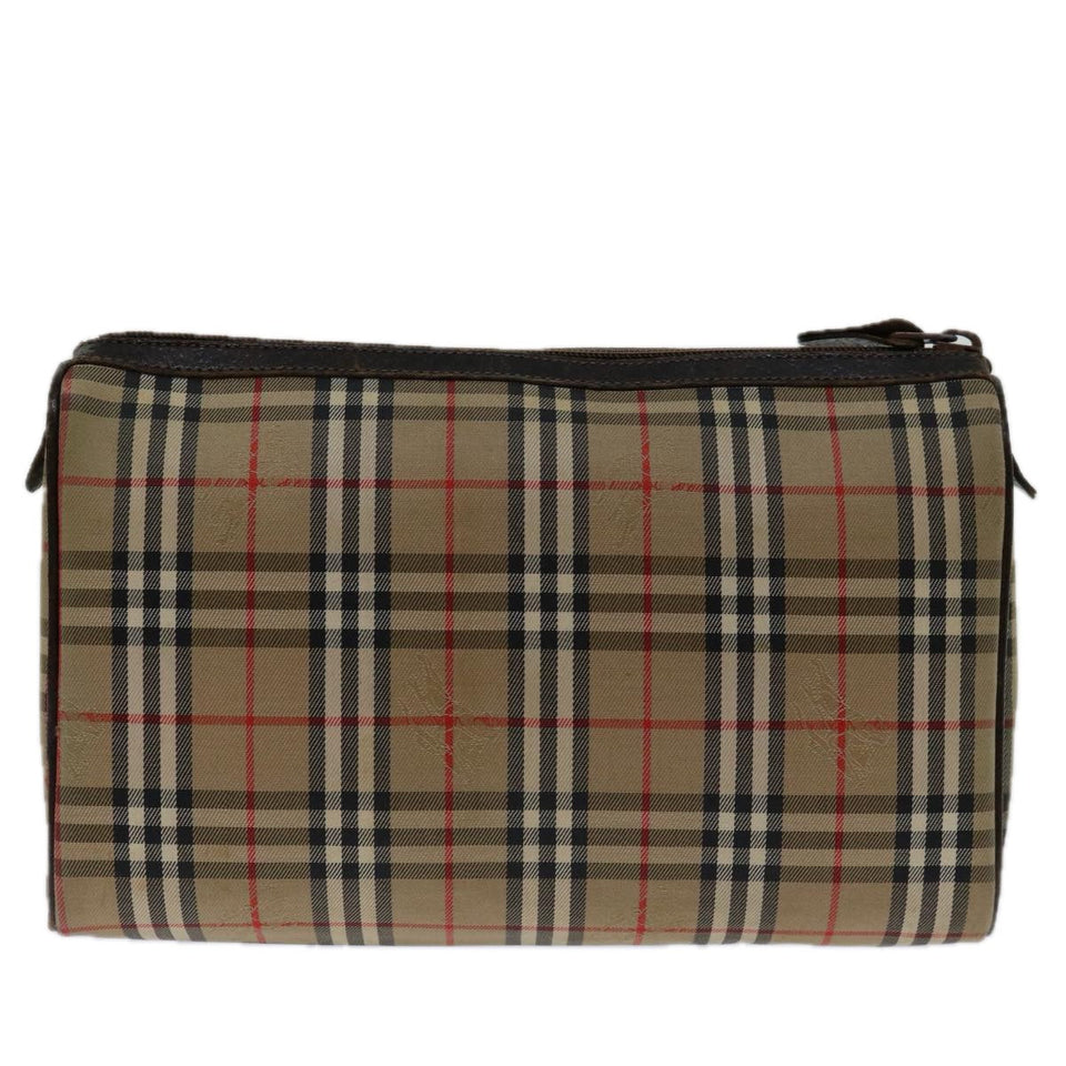 Luxury BurberrySs Nova Check Clutch Bag Canvas Beige Auth 69517