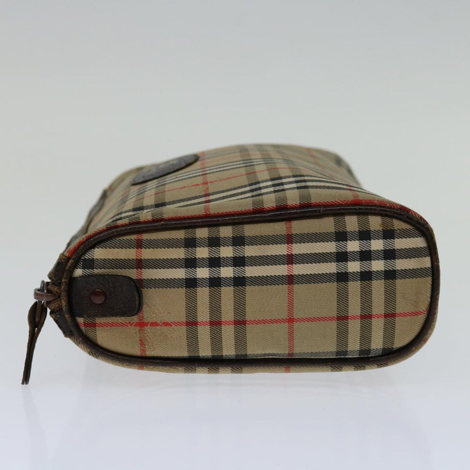 Luxury BurberrySs Nova Check Clutch Bag Canvas Beige Auth 69517