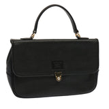 Luxury BurberrySs Hand Bag Leather Black Auth 69546