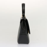 Luxury BurberrySs Hand Bag Leather Black Auth 69546