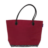 Luxury BurberrySs Blue Label Tote Bag Nylon Red Auth 69693
