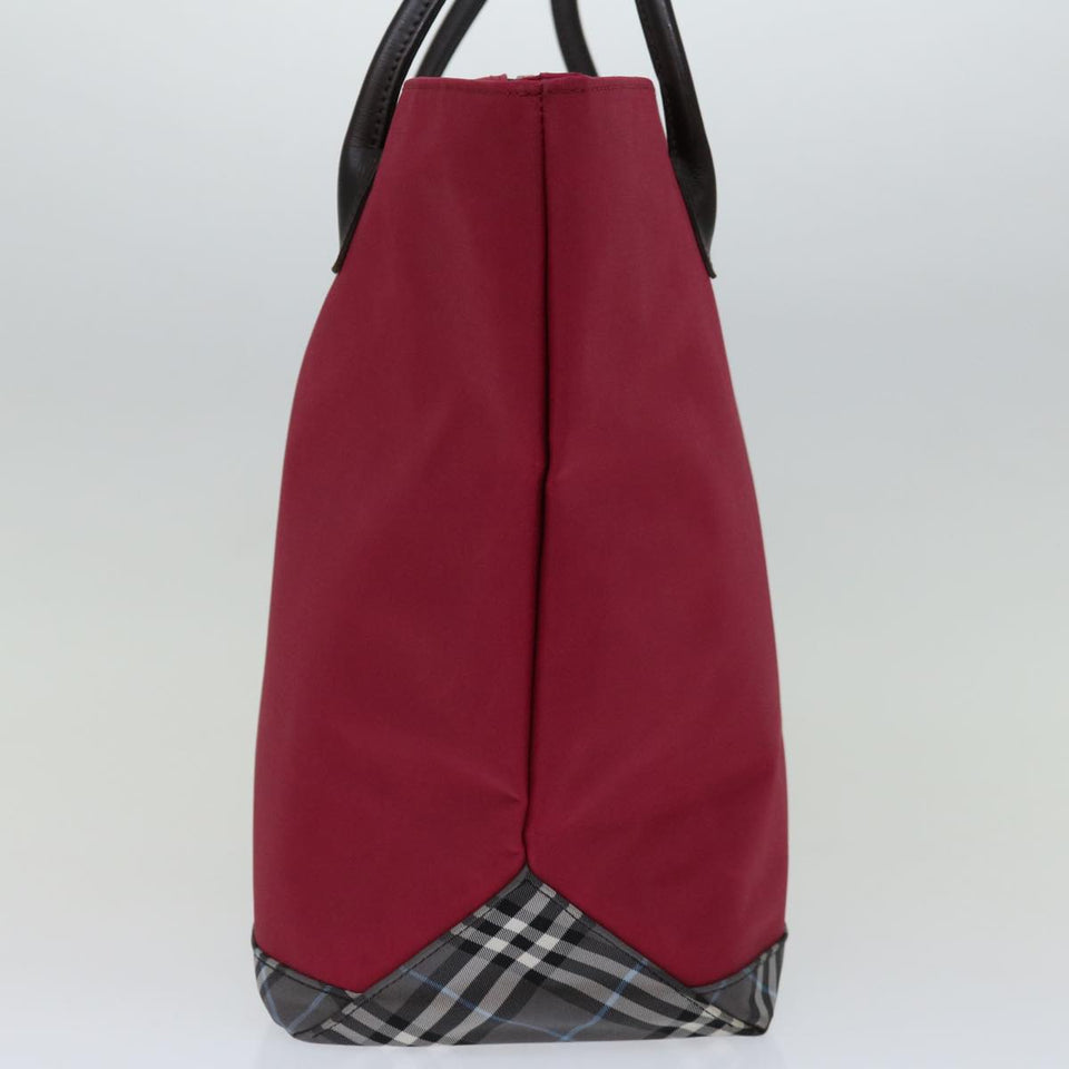 Luxury BurberrySs Blue Label Tote Bag Nylon Red Auth 69693