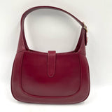 Gucci Jackie 1961 Small Ancora Red Burgundy Leather Shoulder Bag Clasp S24